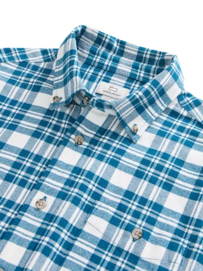 Woolrich Check Pattern Flannel Shirt In Blue