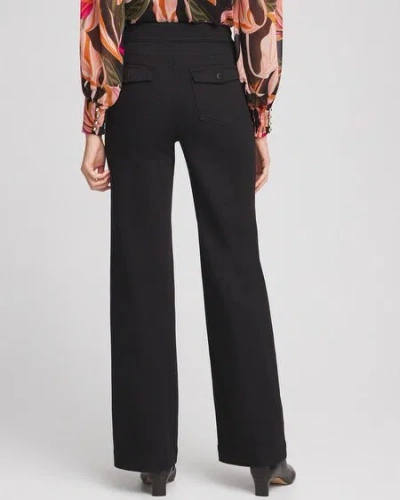Chico's Pull-on Wide Leg Ankle Jeans In Black Size 14 |  In Black