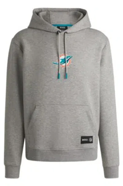 Hugo Boss Boss X Nfl Interlock Hoodie With Special Branding In Dolphins