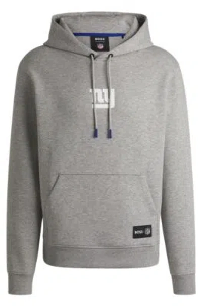 Hugo Boss Boss X Nfl Interlock Hoodie With Special Branding In Giants