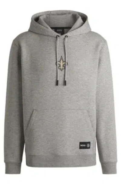 Hugo Boss Boss X Nfl Interlock Hoodie With Special Branding In Saints