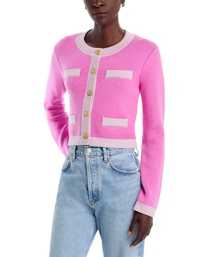 Loveshackfancy Elif Cardigan In Fuchsia Pop