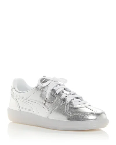 Shop Puma Women's Palermo Chrome Low Top Sneakers In Gray