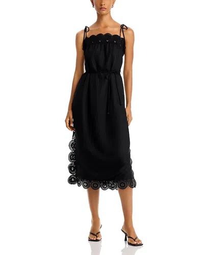 Shop Sea Rosina Crochet Trim Dress In Black