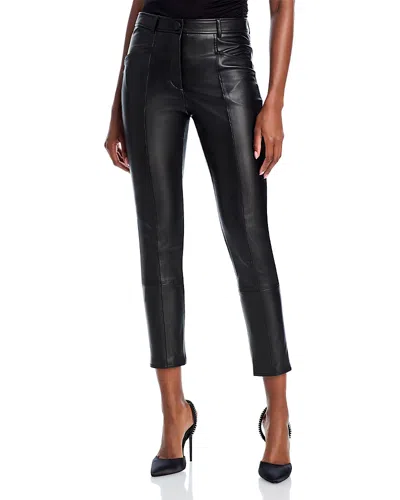 Shop Milly Faux Leather Pants In Black