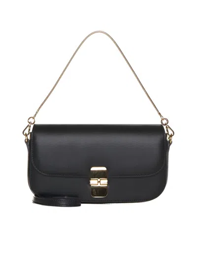 Shop Apc A.p.c. 'grace' Black Leather Bag