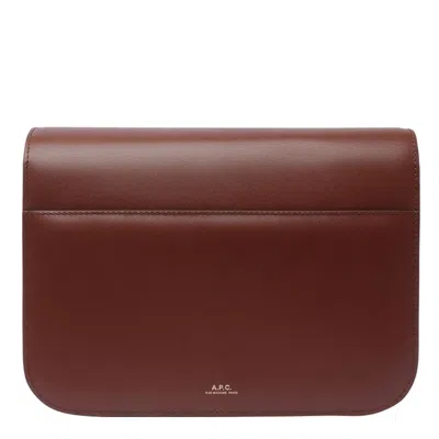 Shop Apc A.p.c. Astra Leather Small Bag In Brown