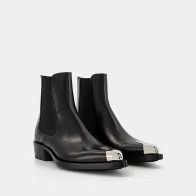 Shop Alexander Mcqueen Boxcar Boots In Black