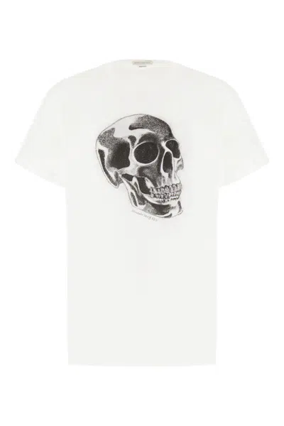 Alexander Mcqueen Skull Print Crewneck T-shirt In White