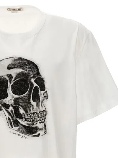 Alexander Mcqueen Skull Print Crewneck T-shirt In White