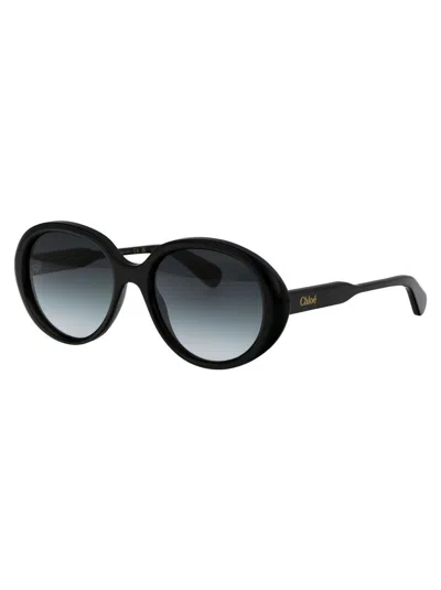 Shop Chloé Sunglasses In 001 Black Black Grey