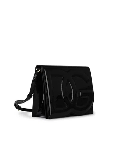 Dolce & Gabbana Dg Logo Leather Bag In Black