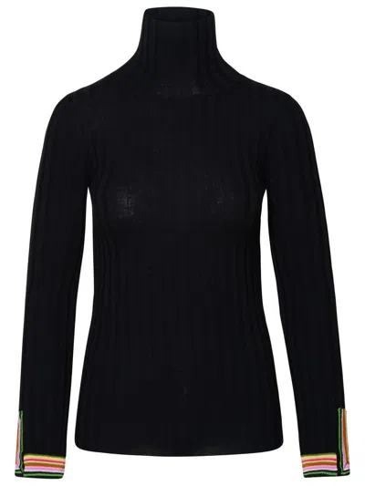 Etro Wool Knit Turtleneck Sweater In Black