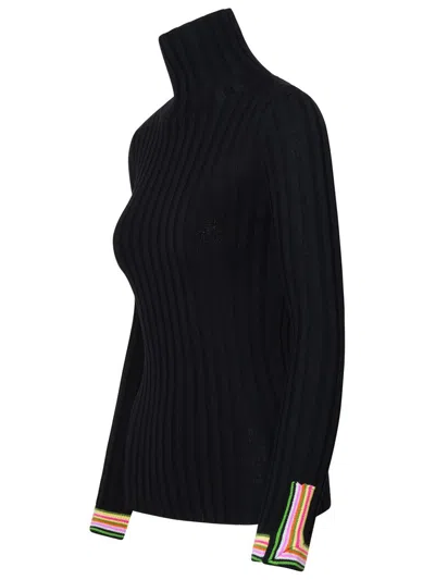 Etro Wool Knit Turtleneck Sweater In Black