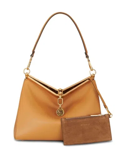 Shop Etro Vela Medium Shoulder Bag In Calf Leather