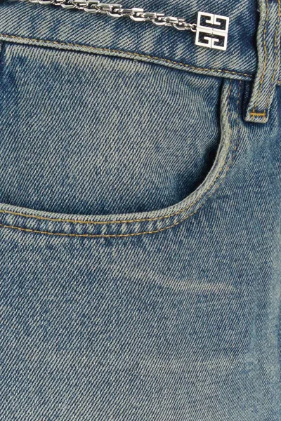 Givenchy Mini Skirt In Denim With Chain Details