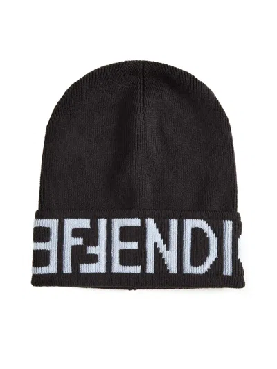 Shop Fendi Hats In Ebano+celeste