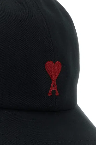 Ami Alexandre Mattiussi Casquette Broderie Ami Paris De Coeur Rouge