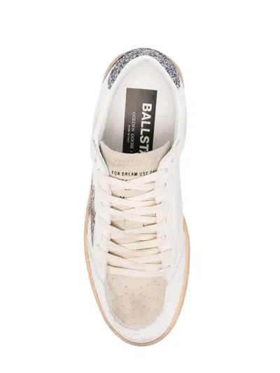 Shop Golden Goose White And Black Leather Ball Star Low Top Sneakers In White/cinder/antracite