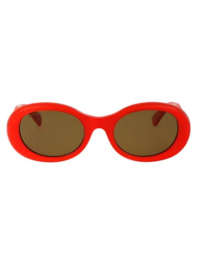 Gucci Womens Orange Gg1587s Oval-frame Acetate Sunglasses In 003 Orange Orange Brown