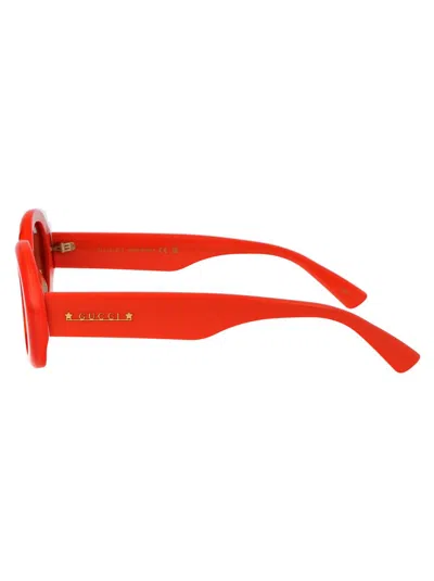 Gucci Womens Orange Gg1587s Oval-frame Acetate Sunglasses In 003 Orange Orange Brown