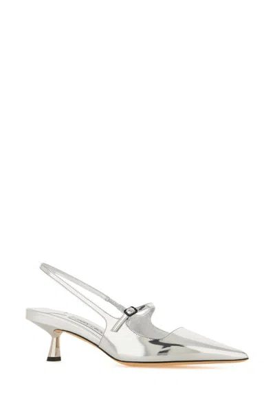 Shop Jimmy Choo "didi 45" Slingbacks In Silver