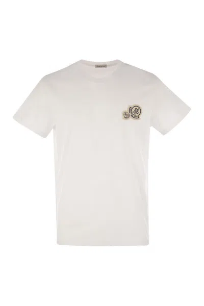 Shop Moncler T-shirt With Double Logo In White