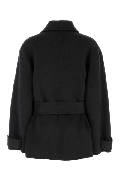 Philosophy Di Lorenzo Serafini Grey Oversized Cropped Double-breasted Coat In Grey