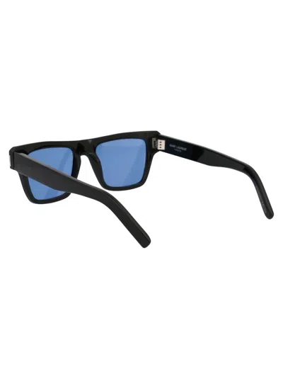 Saint Laurent Sl 469 Sunglasses In 005 Black Black Blue