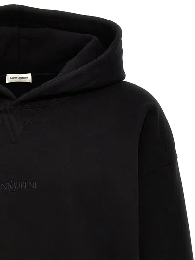 Saint Laurent Hoodie In Black