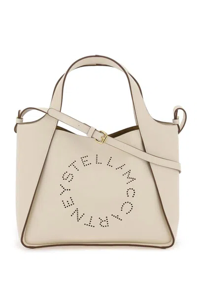 Shop Stella Mccartney Shoulder Bag With Logo In Beige