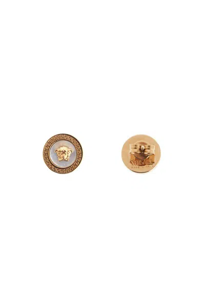 Shop Versace Ic Button Earrings By Orecch In Gold