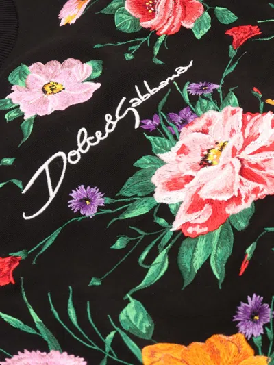 Dolce & Gabbana Floral Detailed Sweatshirt In Black