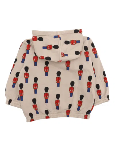 Bobo Choses Baby Little Tin Soldiers All Over Zipped Sweatshirt In White
