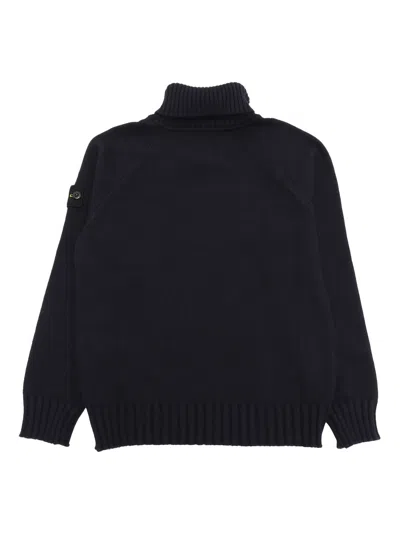 Stone Island Compass-badge Sweater In Blue