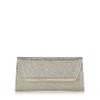 JIMMY CHOO MARGOT Champagne Glitter Fabric Clutch Bag