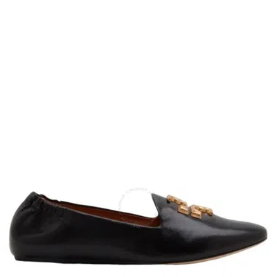 Tory Burch Eleanor Leather Medallion Loafers In Black