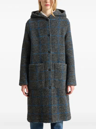 Woolrich Hooded Coat In Grey