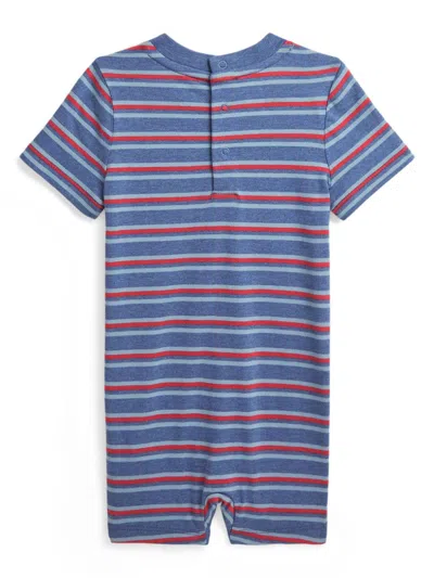 Polo Ralph Lauren Striped Cotton Romper In Blue