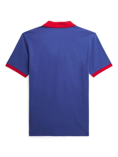 Polo Ralph Lauren Logo-embroidered Stripe Polo Shirt In Blue