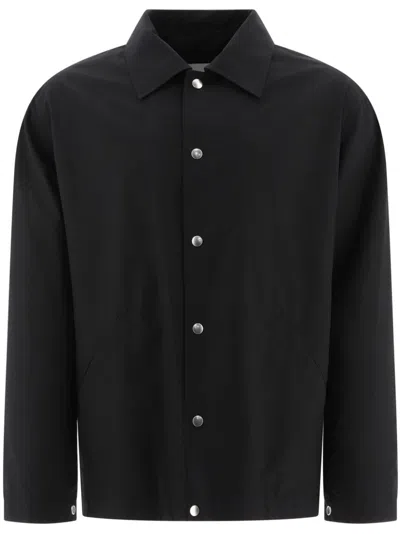 Jil Sander Black Shirt-jacket With Logo In Black