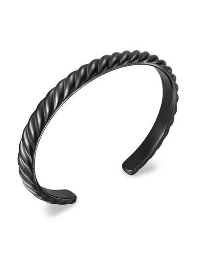 David Yurman Sculpted Cable Cuff Bracelet In Black