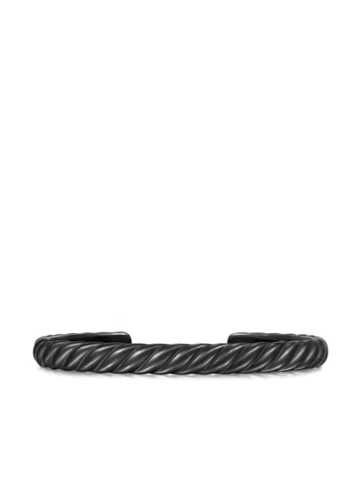 David Yurman Sculpted Cable Cuff Bracelet In Black