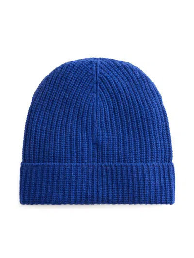 Shop Woolrich Ribbed Beanie In Blue