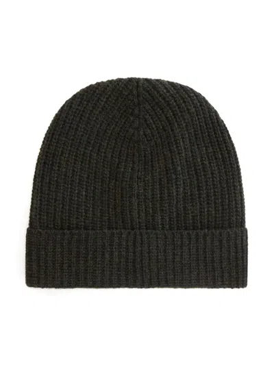 Woolrich Logo Patch Knitted Beanie In Green