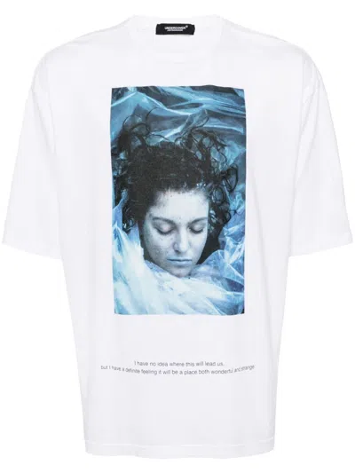 Shop Undercover Graphic-print Cotton T-shirt In White