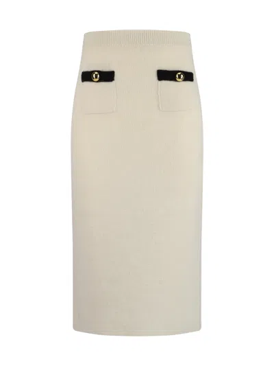 Shop Alessandra Rich Midi Skirt In White