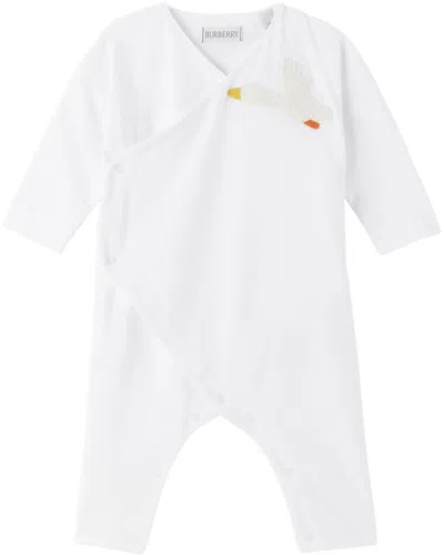 BURBERRY BABY WHITE DUCK JUMPSUIT 