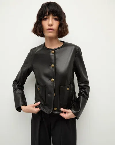 Veronica Beard Andrea Leather Jacket In Black