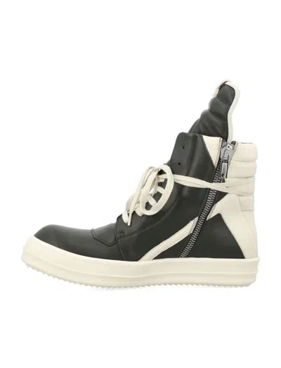 Shop Rick Owens Geobasket Sneakers In Green